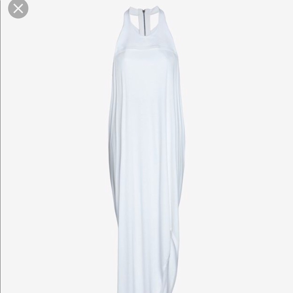 Helmet Lang white ion jersey halter backless dress